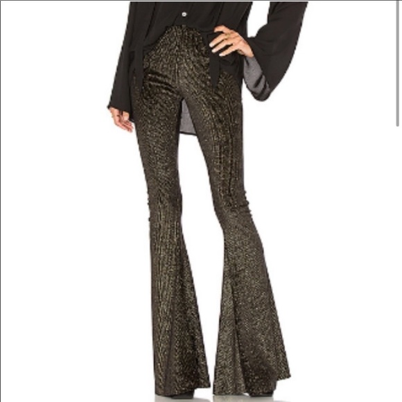 Show Me Your MuMu Pants - Show Me Your Mumu black gold bell bottoms  L